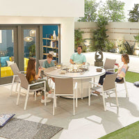 Roma 8 Seat Dining Set with Firepit