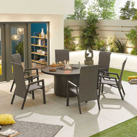 Venice 6 Seat Dining Set with Firepit