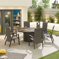 Venice 6 Seat Dining Set with Firepit