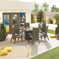 Venice 6 Seat Dining Set with Firepit