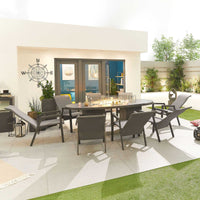 Carolina 8 Seat Dining Set with Fire Pit