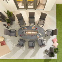 Carolina 8 Seat Dining Set with Fire Pit