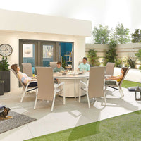 Carolina 8 Seat Dining Set with Fire Pit