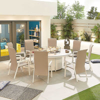 Carolina 6 Seat Dining Set with Firepit