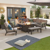 Vogue Corner Firepit Dining Table | Lounge Chair | Bench