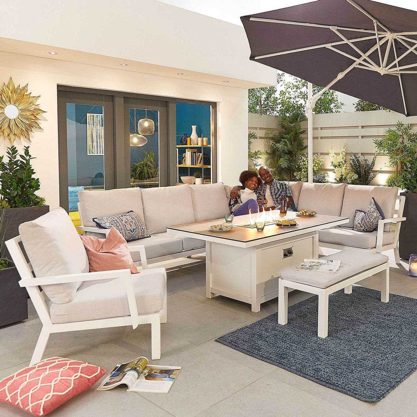 Vogue Corner Firepit Dining Table | Lounge Chair | Bench