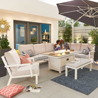 Vogue Corner Firepit Dining Table | Lounge Chair | Bench