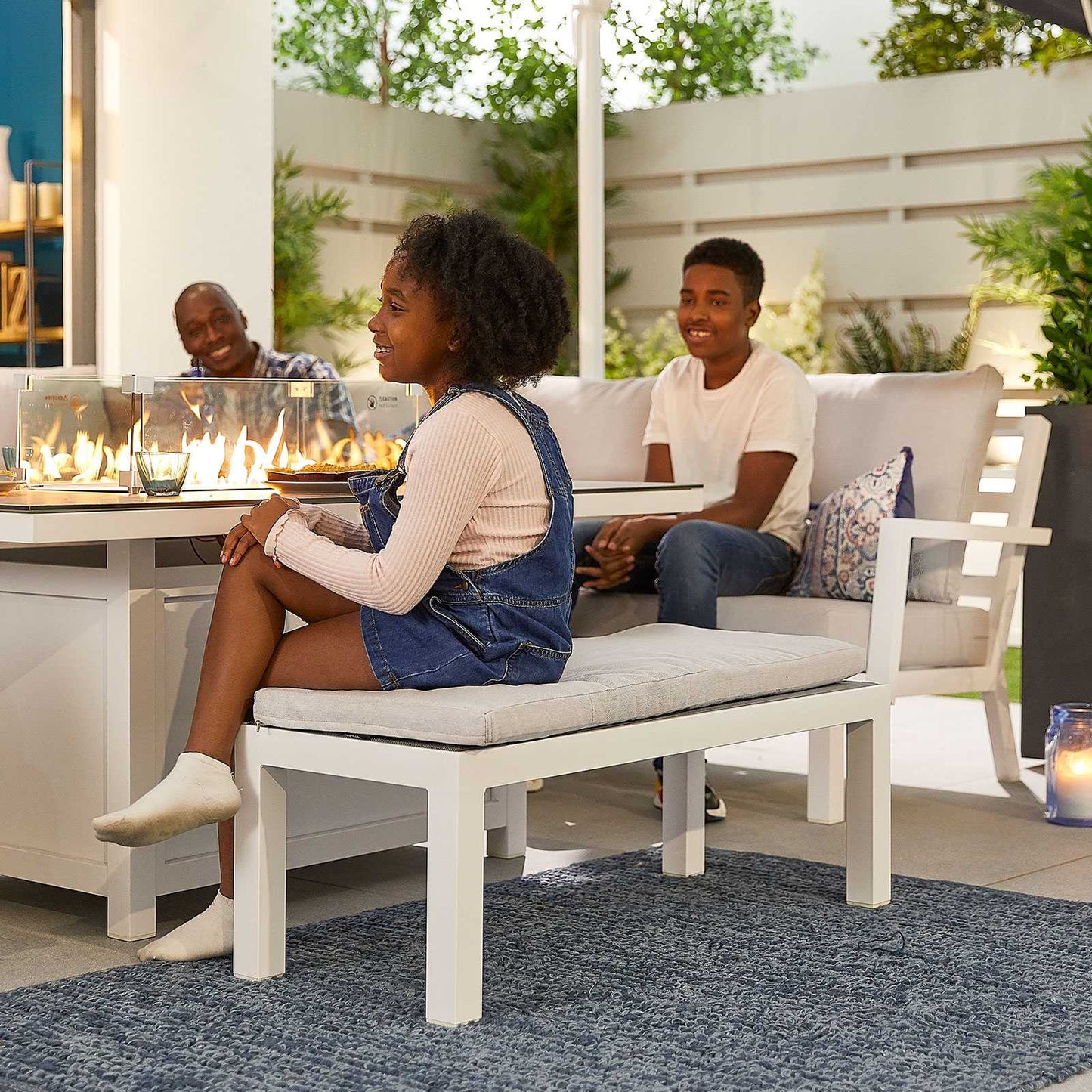 Vogue Corner Firepit Dining Table | Lounge Chair | Bench