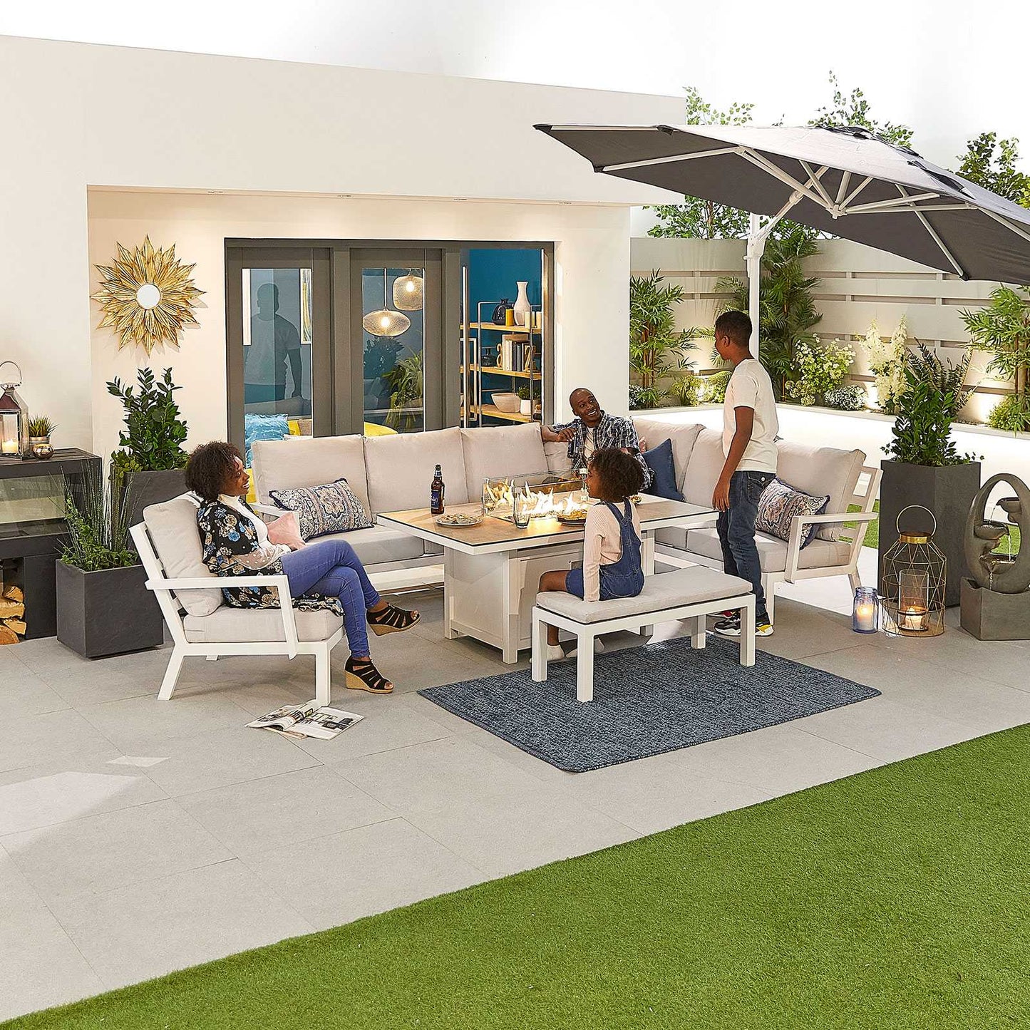 Vogue Corner Firepit Dining Table | Lounge Chair | Bench